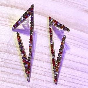 bejeweled triangle earrings!